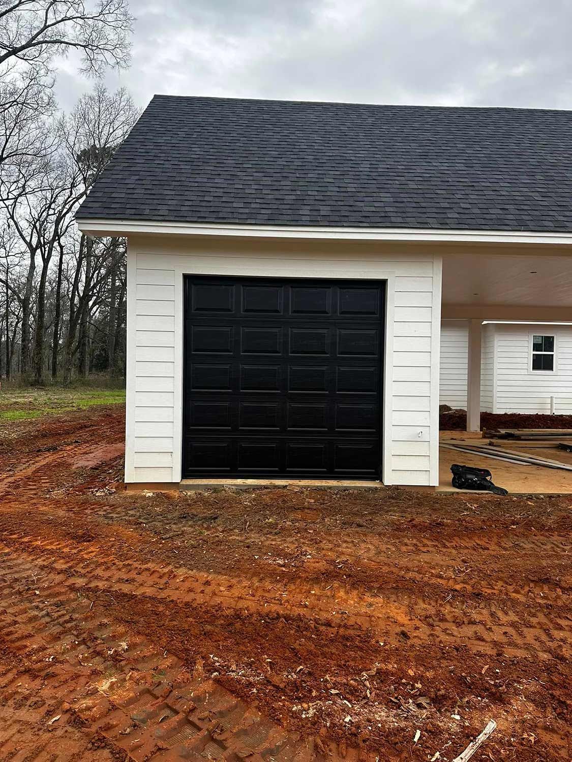 Black Garage Door of a Home