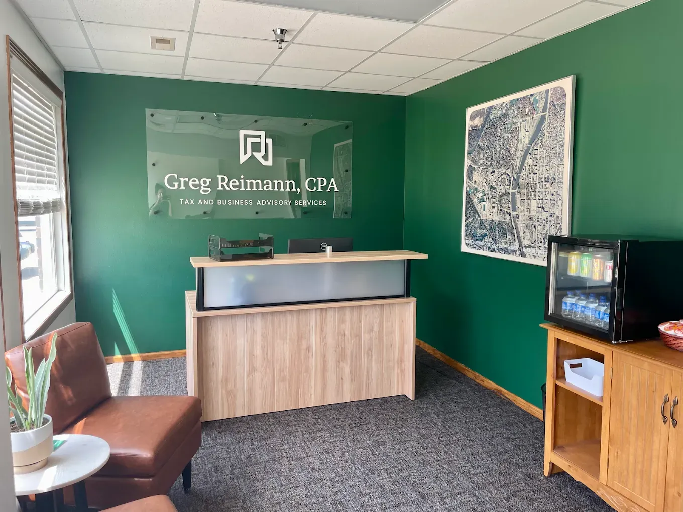 Photo of Reimann CPA office lobby in North Liberty Iowa
