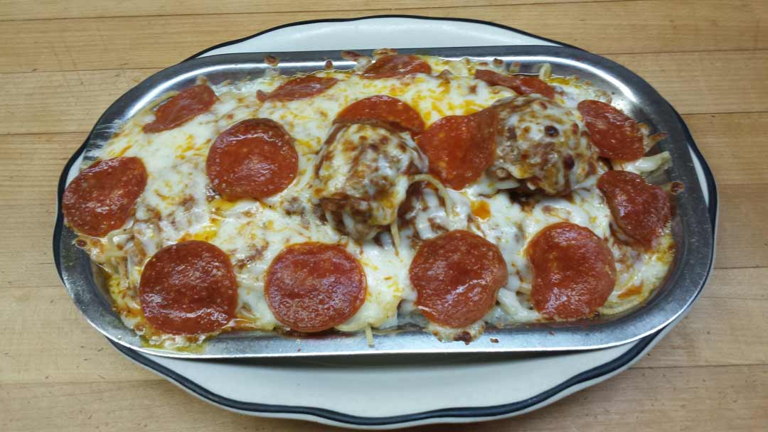 Baked Spaghetti w/ Pepperoni & Meatballs - Food Services in Virginia Beach, VA