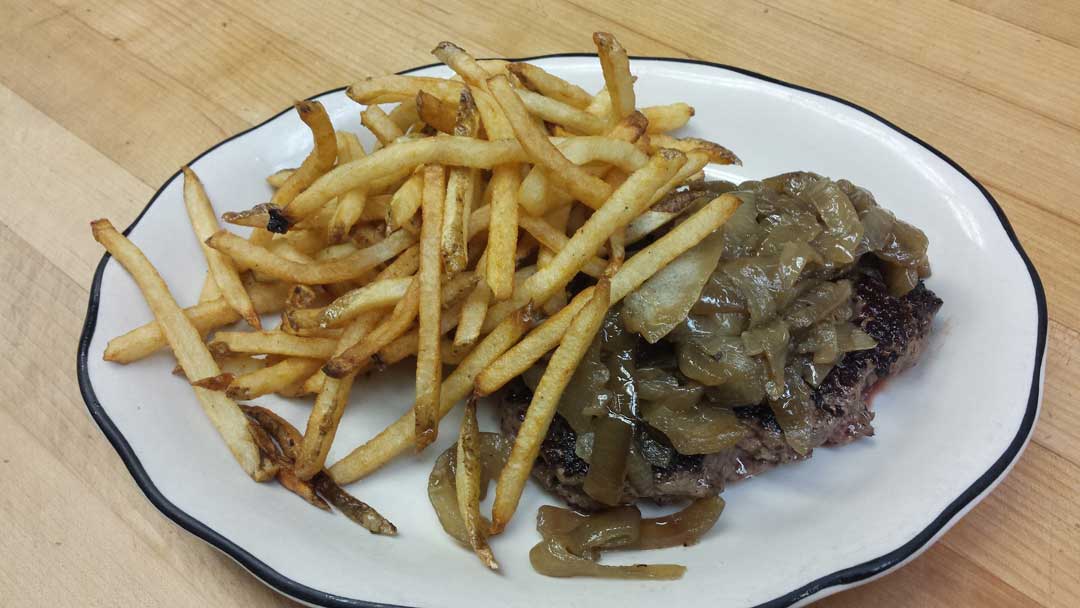 Greek Hamburger Steak w/ Grilled Onions & mushrooms - Food Services in Virginia Beach, VA