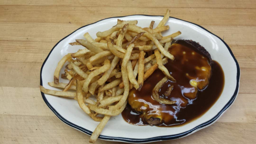Greek Hamburger steak with gravy and cheese - Food Services in Virginia Beach, VA