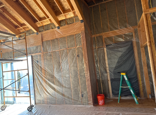Insulated commercial garage with spray foam in Dacono, Colorado