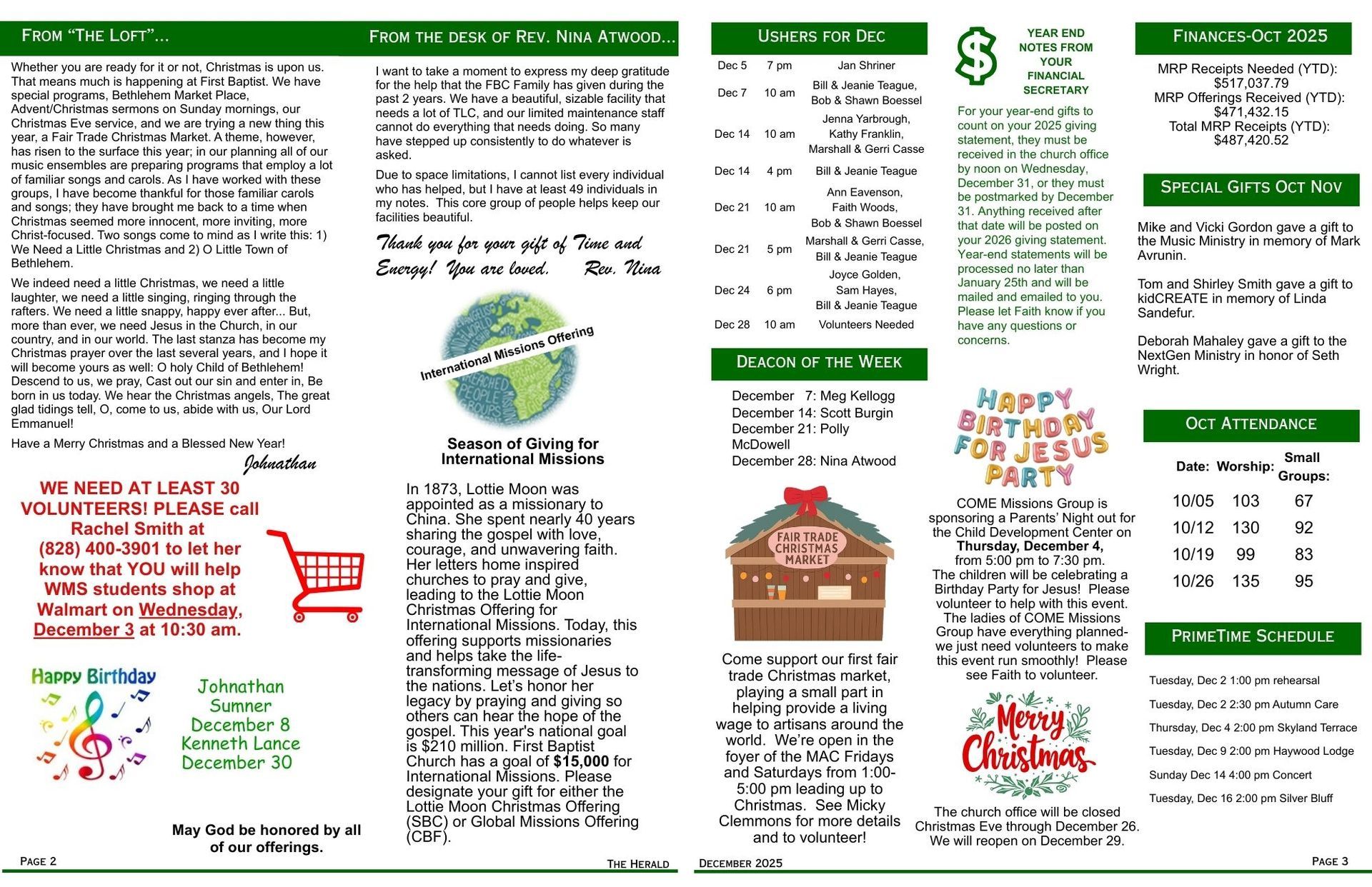 The December Herald, inside