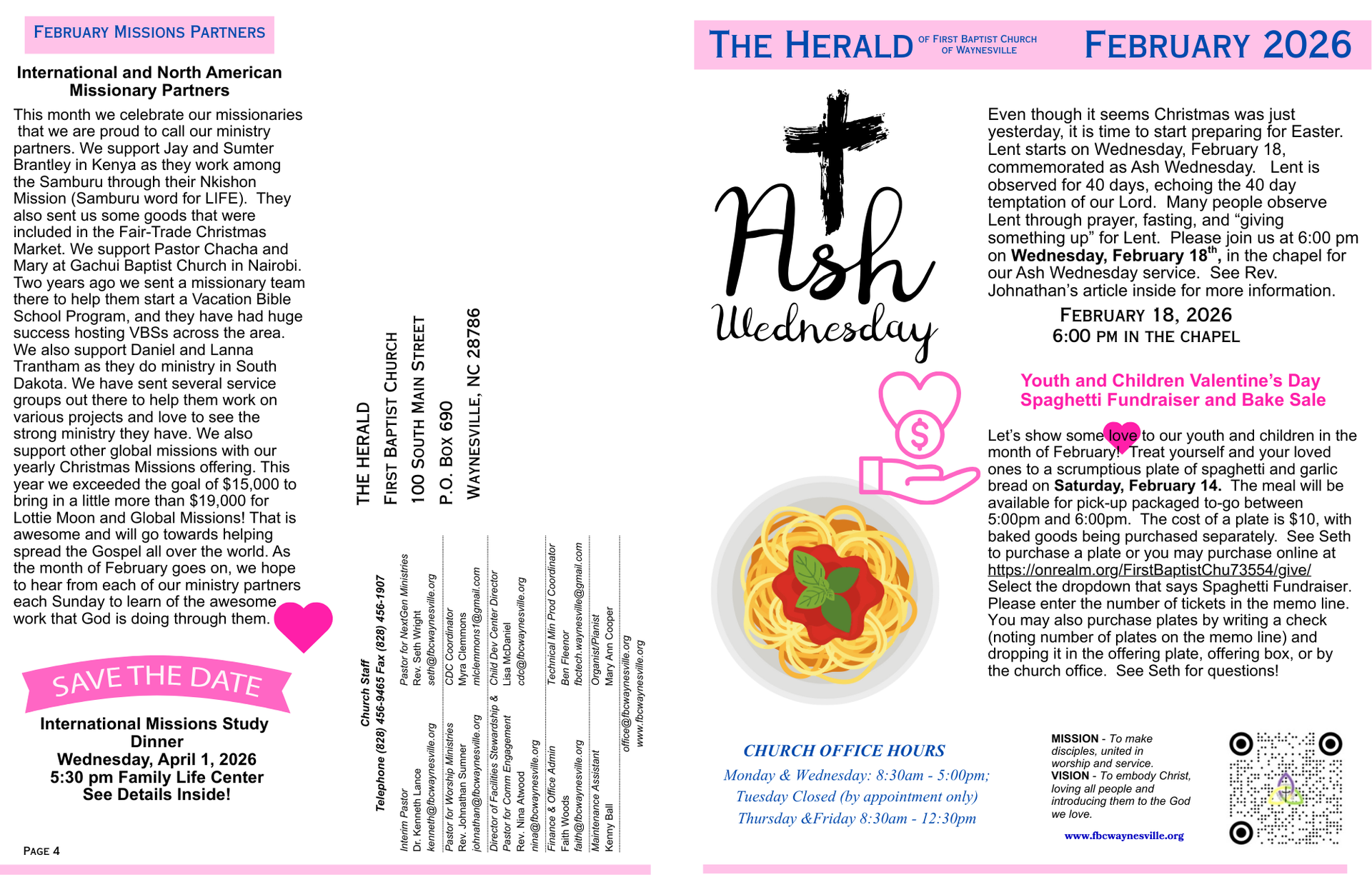 A newsletter. Title: The Herald, December 2025. Featuring religious event notices and announcements.