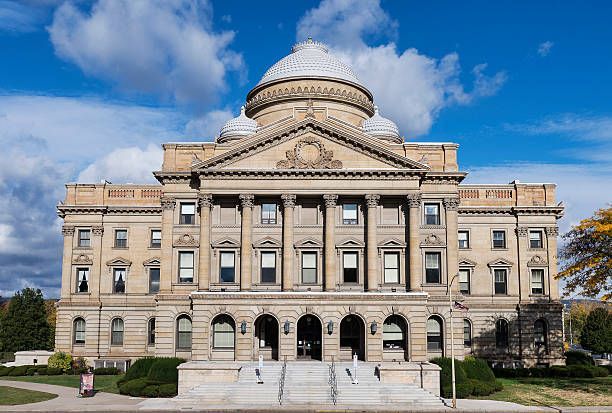 A dome shaped building with a street light in front of it