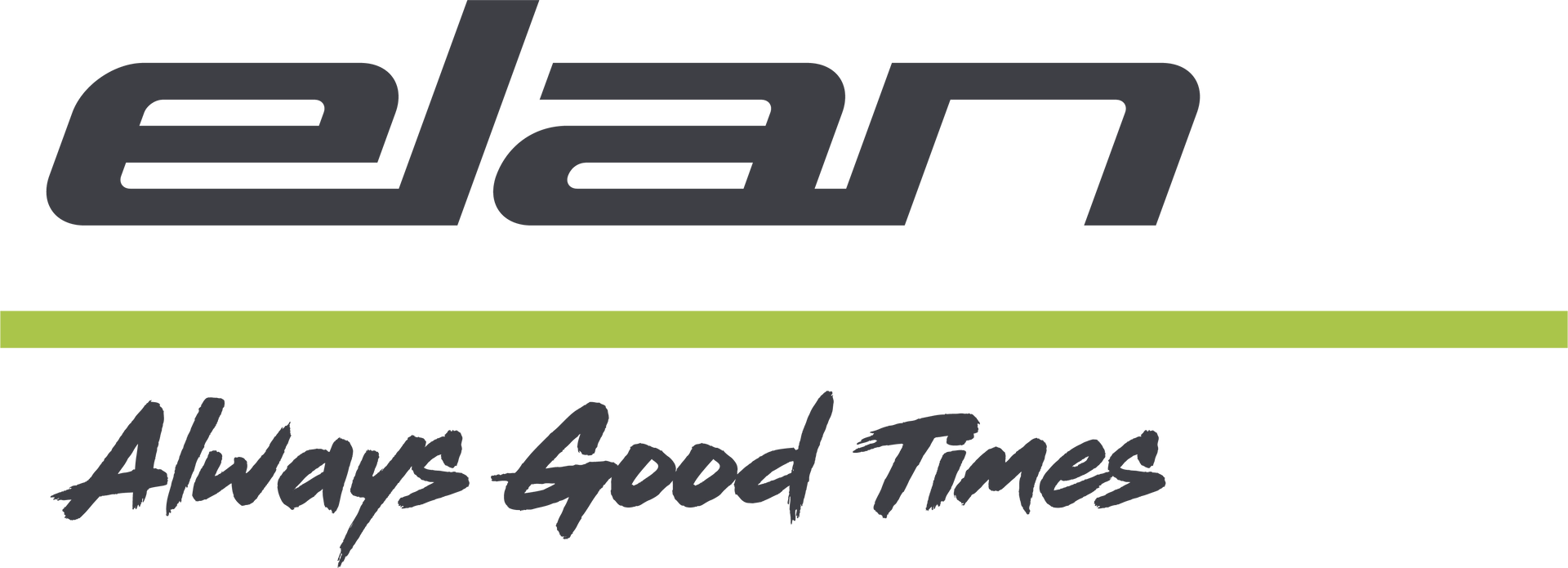 A logo for elan that says always good times
