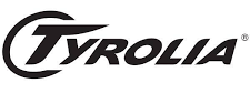 A black and white logo for tyrolia on a white background.