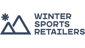 A logo for winter sports retailers with a mountain and snowflake.