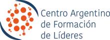Logo de Centro Argentino de Formación de Líderes, con círculos naranjas y arco azul.