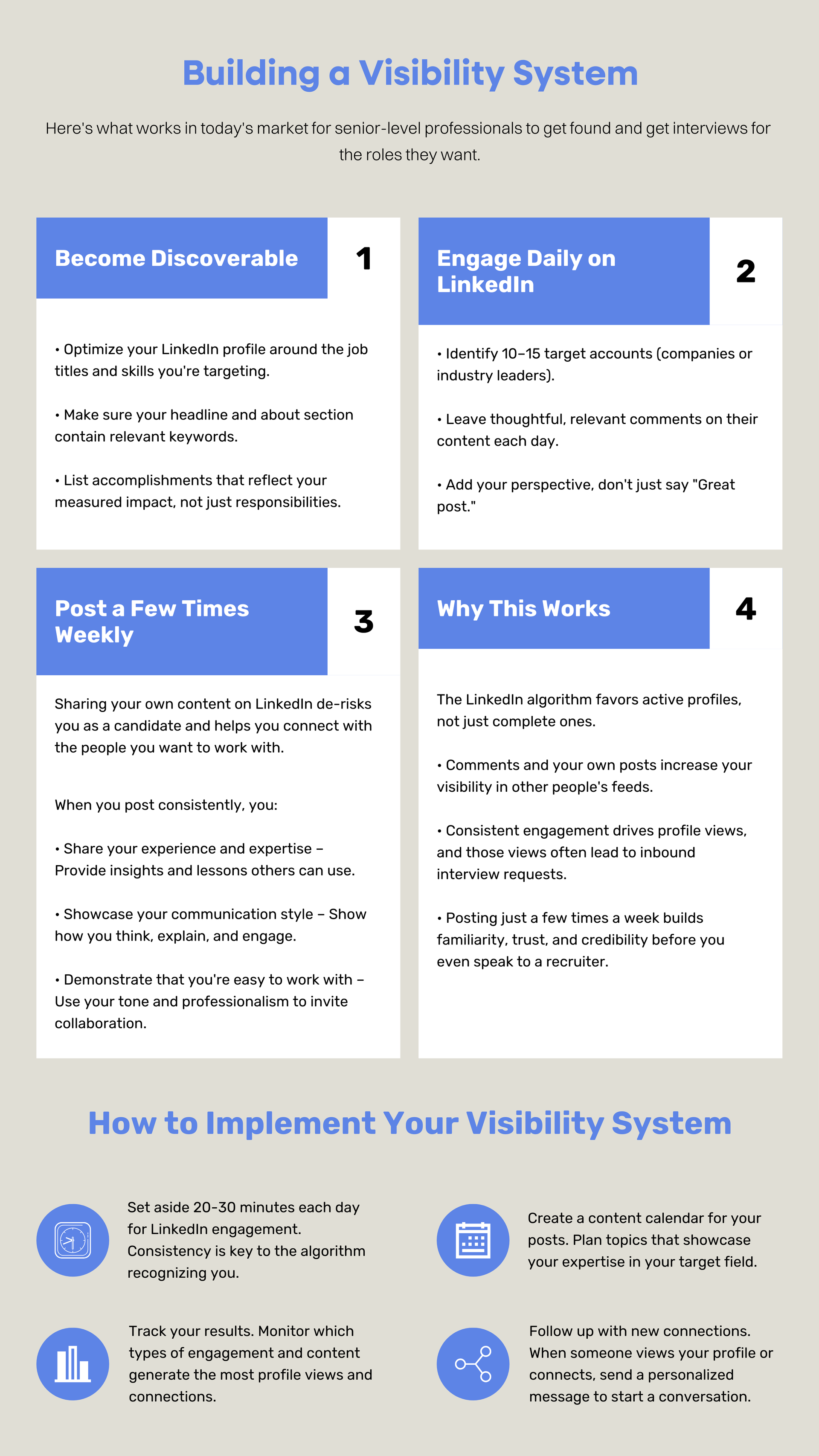 How Senior-Level Professionals Build a Visibility System to Get Interviews
