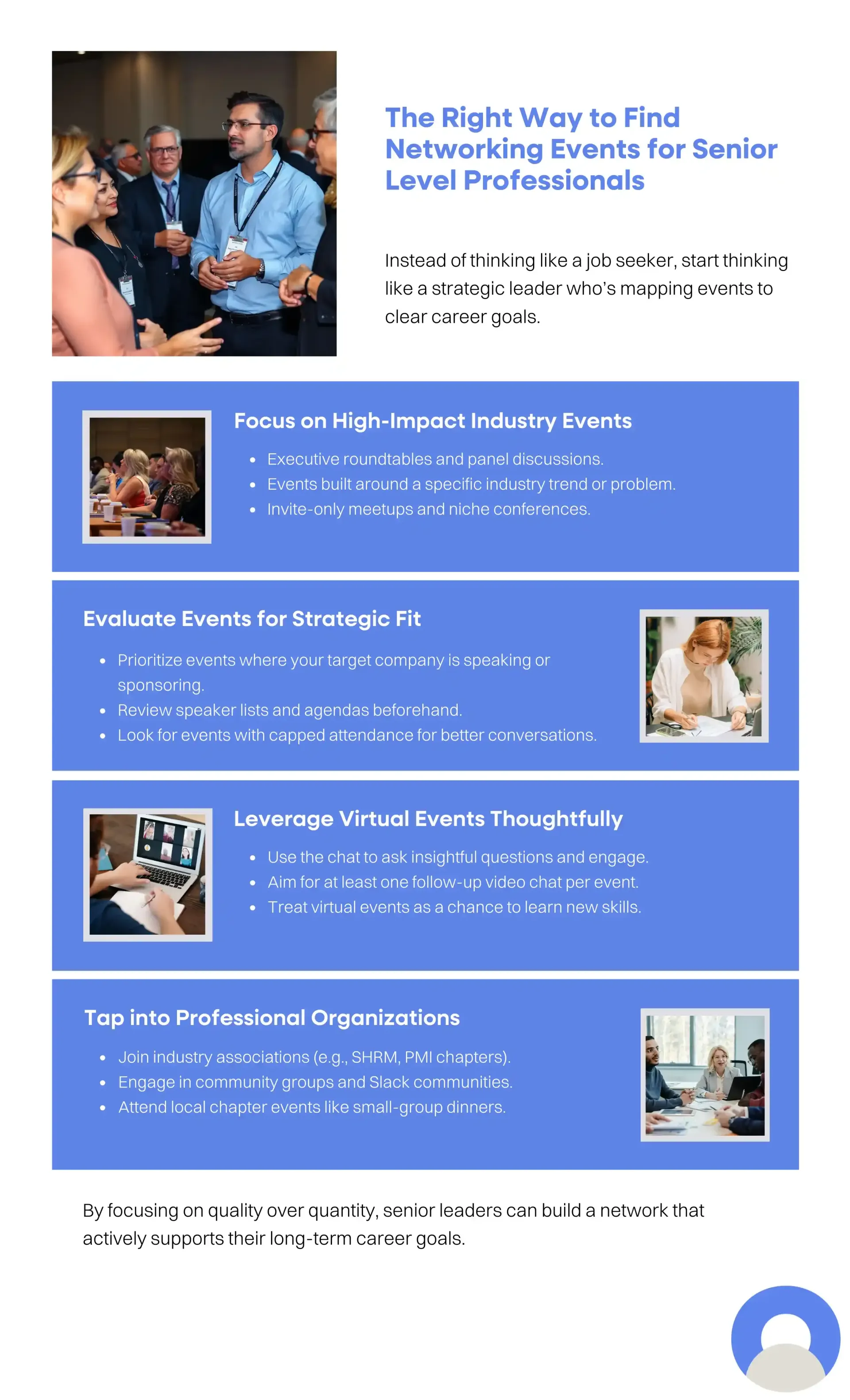 The Right Way to Find Networking Events for Senior Level Professionals