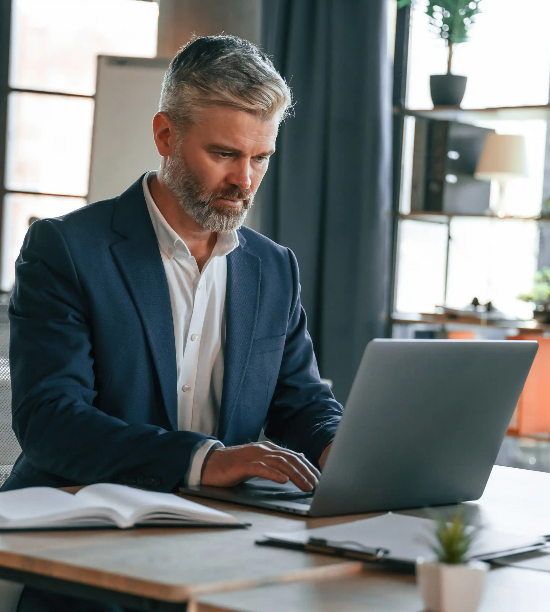 Senior Executive Sending Networking Messages On LinkedIn