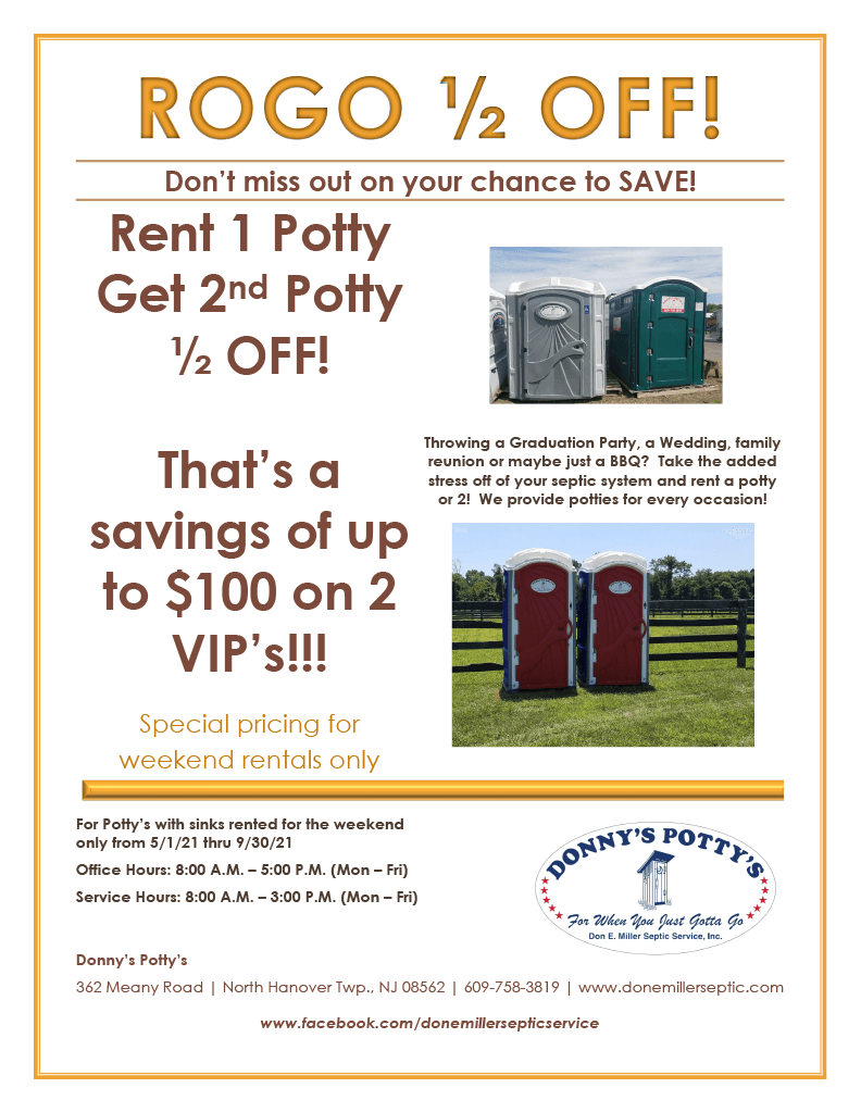 Porta Potty Wrightstown Nj Don E Miller Septic Service Inc