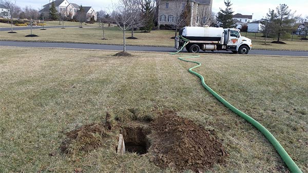 Septic Contractor — General Inspection Picture of Distribution Box Dug Up in North Hanover, NJ