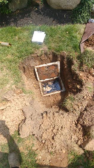 Septic Contractor Company — Over Full Unsatisfactory Distribution Box in North Hanover, NJ