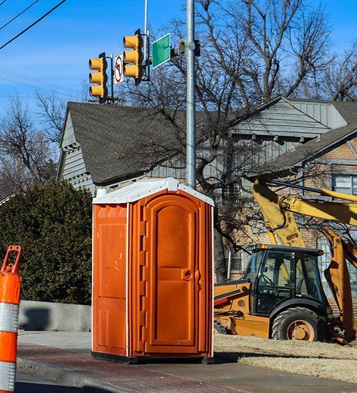 Portable Toilets — Orange Portable Toilet in Wrightstown, NJ