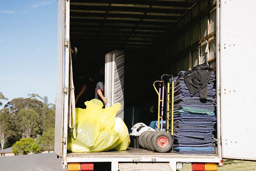 A Moving Truck Open Loaded With Mattress And Bubble Wrap Bag — Easy Choice Removals and General Freight In Port Macquarie, NSW