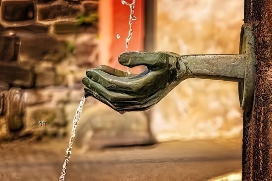 A Statue of a Hand Holding a Faucet — Easy Choice Removals and General Freight In Port Macquarie, NSW