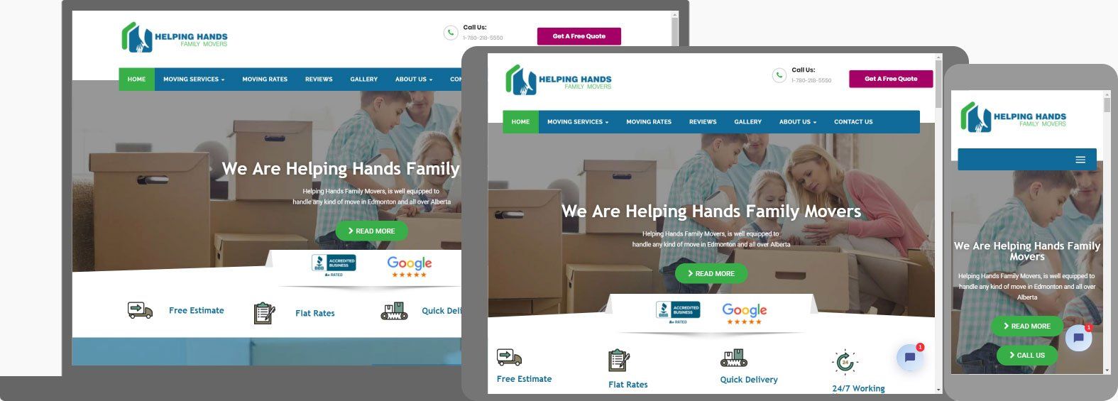 Moving Company Website Design - Helping Hands Family Movers