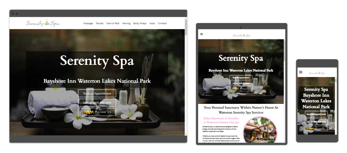 Massage & Day Spa Website Design - Serenity Spa