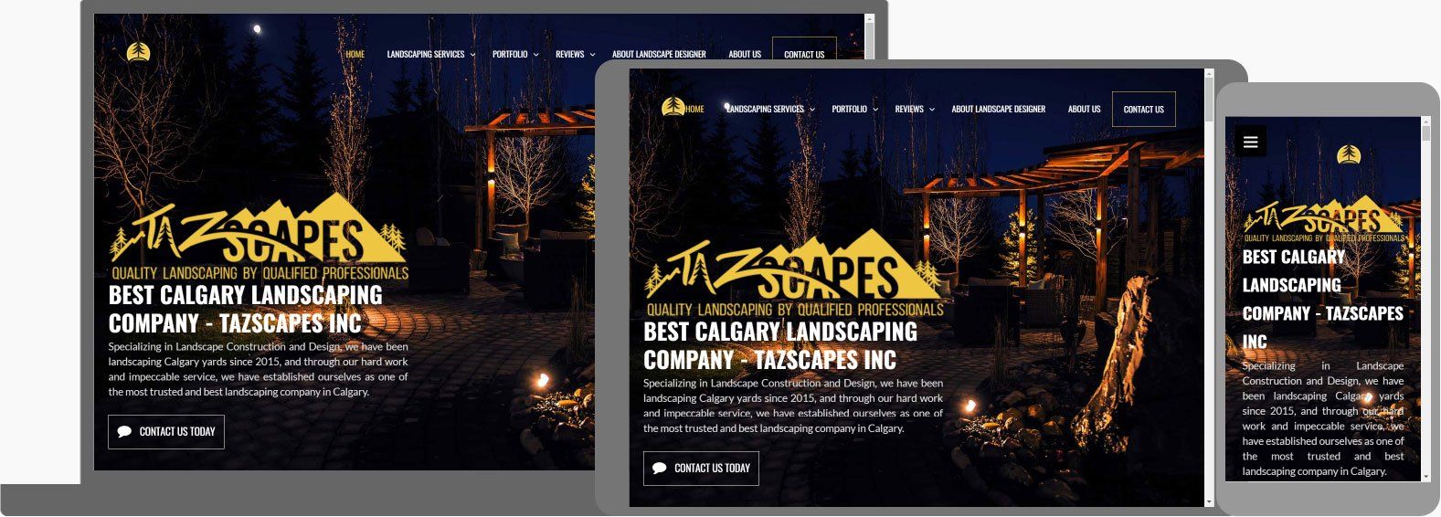 Website For Landscape Design Company - Tazscapes Inc.