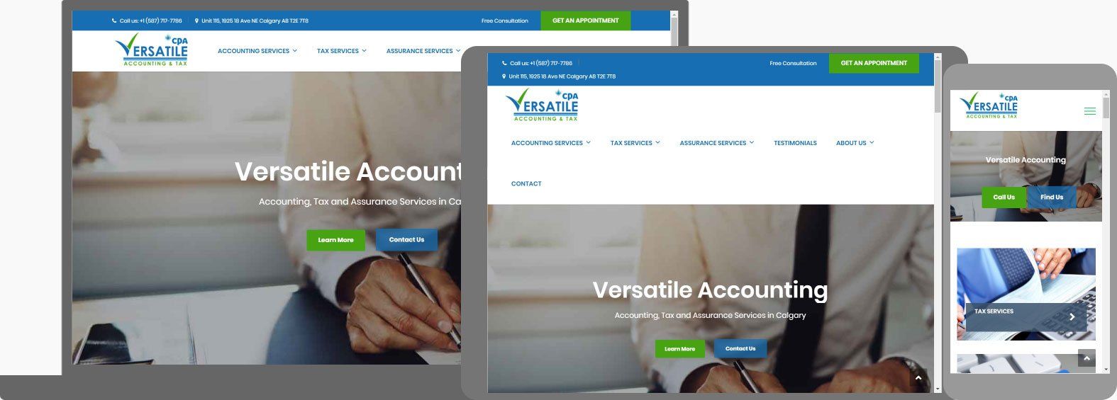 Website Design For Accountants - Versatile Accounting