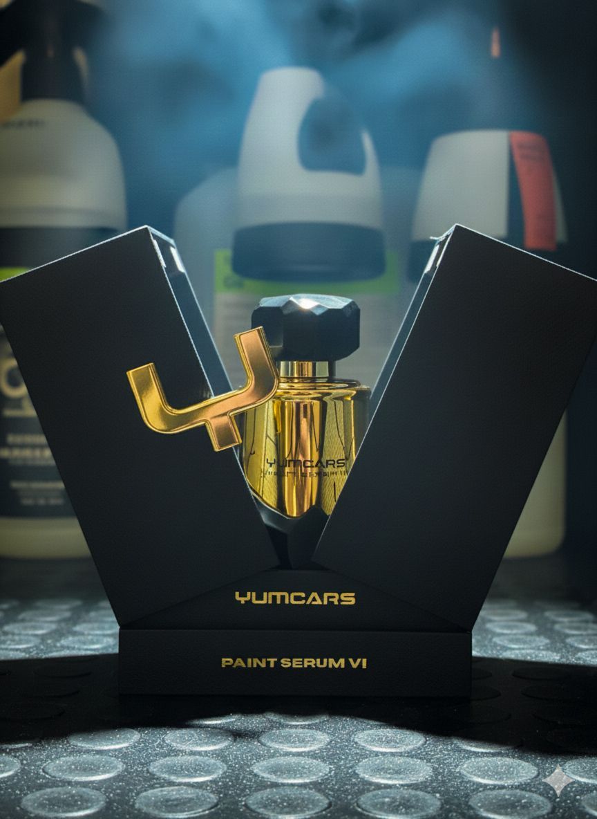 Zwarte doos met gouden logo en productnaam 