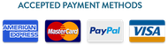 The accepted payment methods are american express mastercard paypal and visa