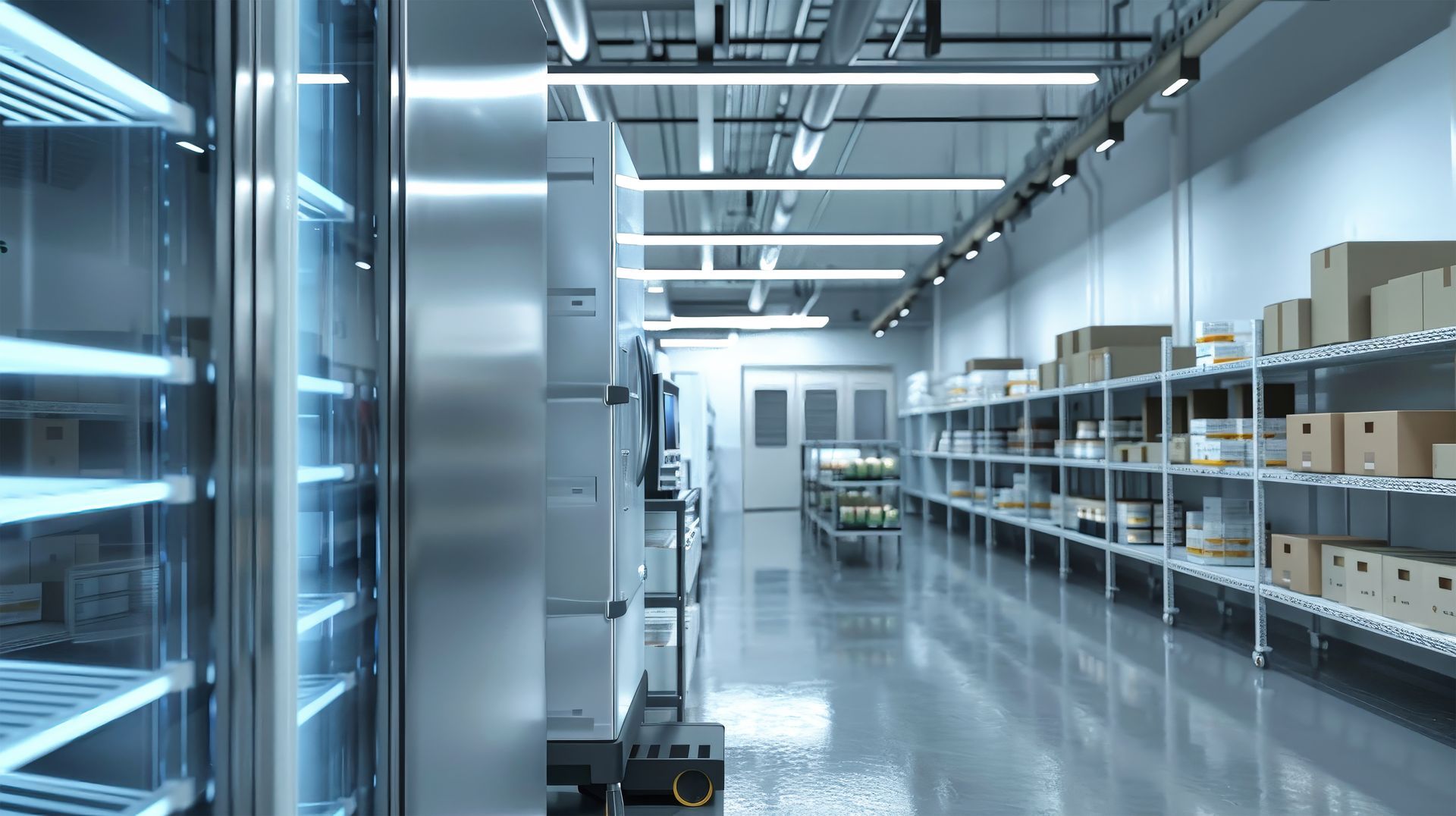 A warehouse filled with lots of shelves and boxes.