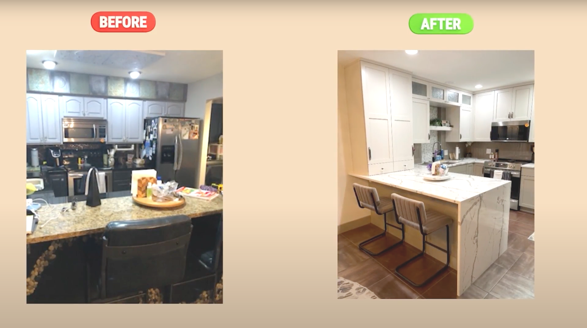 kitchen island and cabinets makeover
