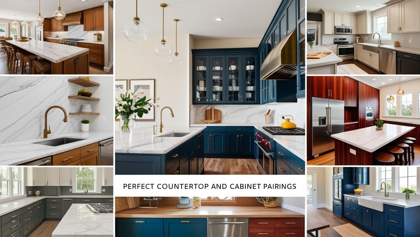 Guide detailing how to pair kitchen countertops with cabinets for optimal style and functionality