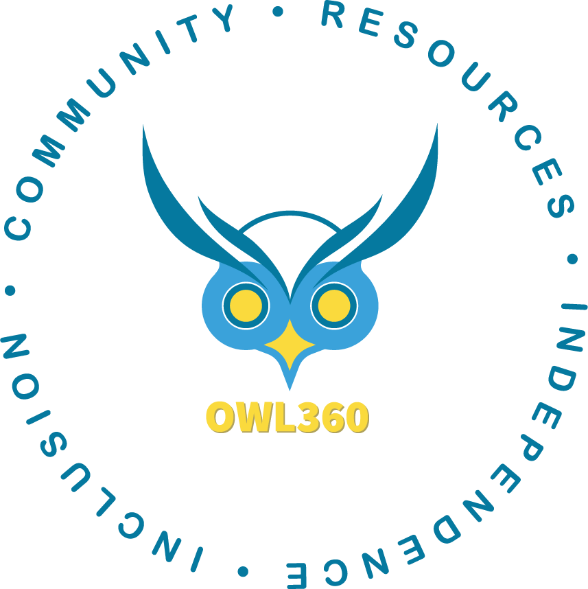 a logo for community resources includes an owl