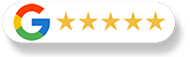 A google logo with five stars on it on a white background.