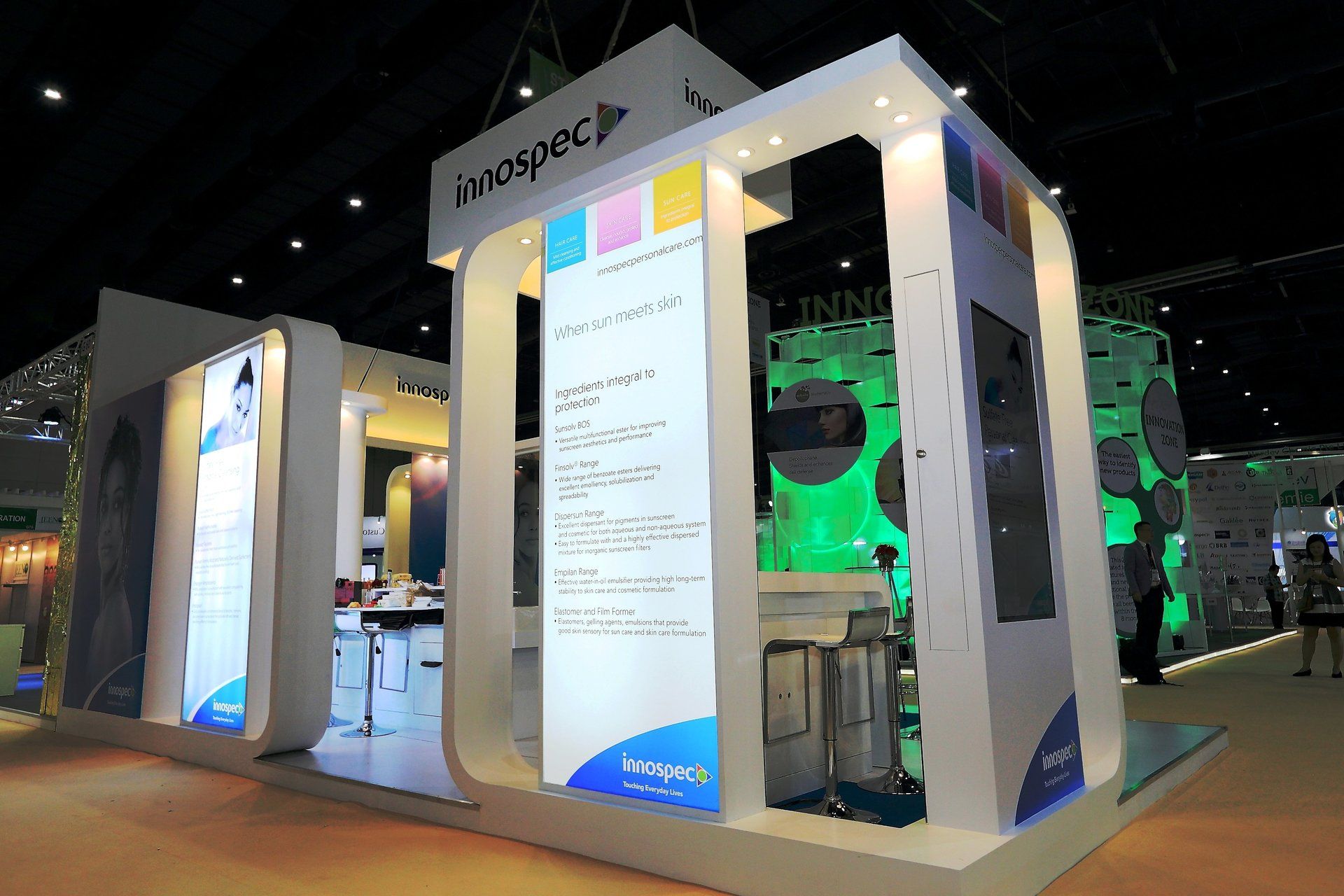 Innospec @ in-cosmetics Asia 2017. Booth designed and built by Essential Global Fairs.
