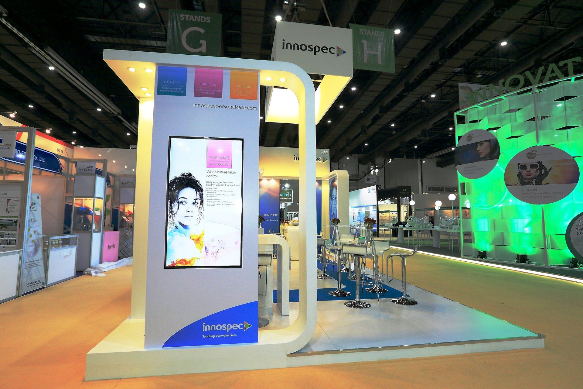 Innospec @ in-cosmetics Asia 2017. Booth designed and built by Essential Global Fairs.