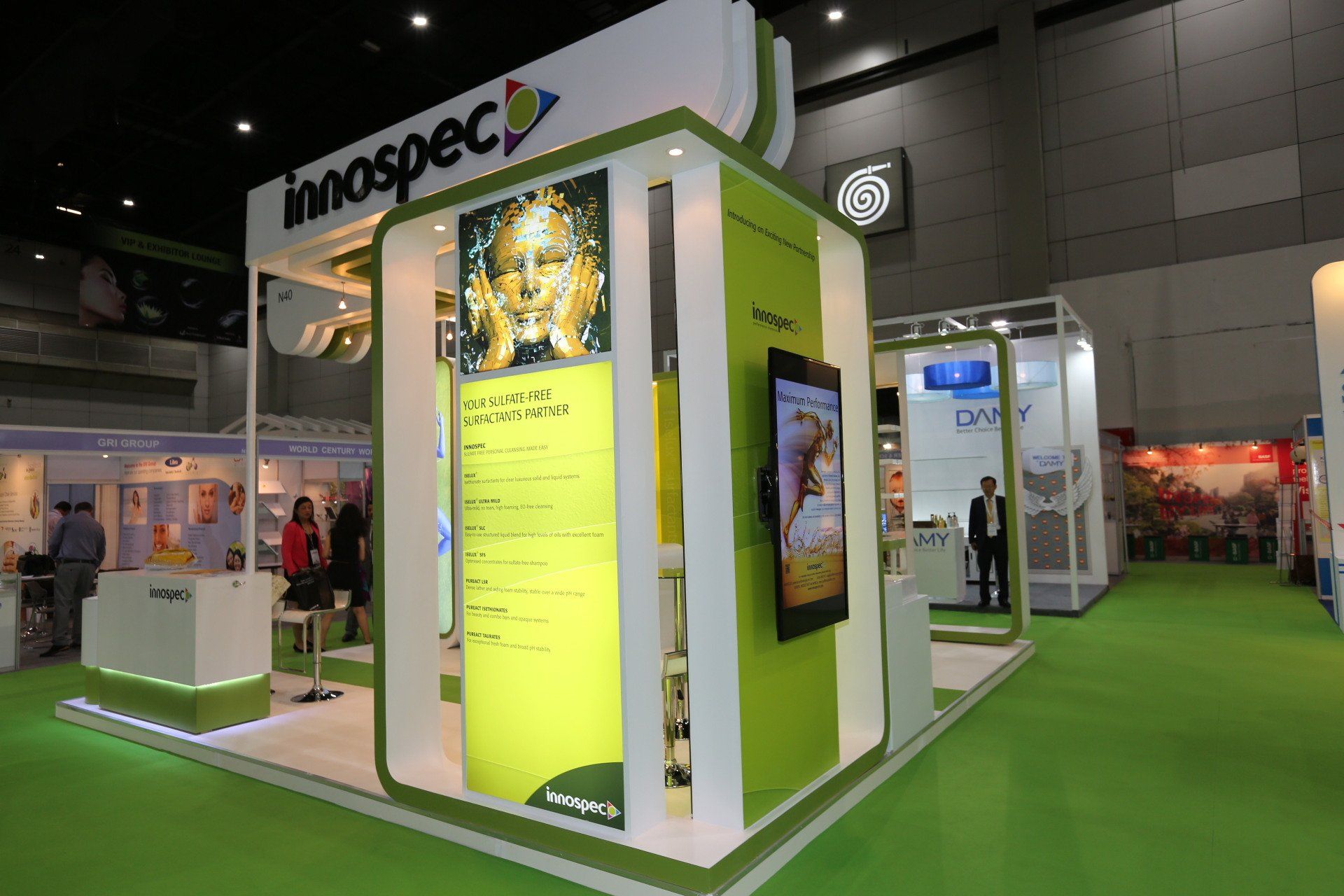Innospec @ in-cosmetics Asia 2014. Booth designed and built by Essential Global Fairs.