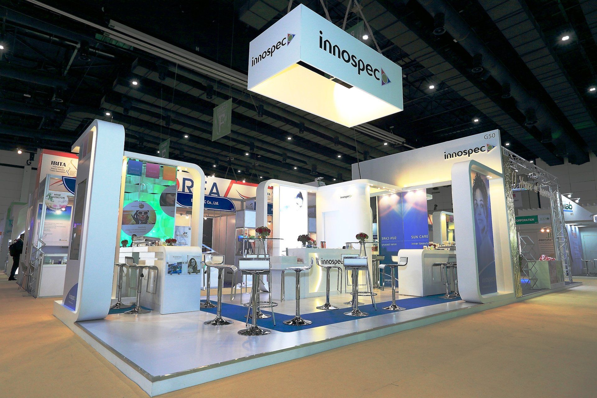 Innospec @ in-cosmetics Asia 2017. Booth designed and built by Essential Global Fairs.
