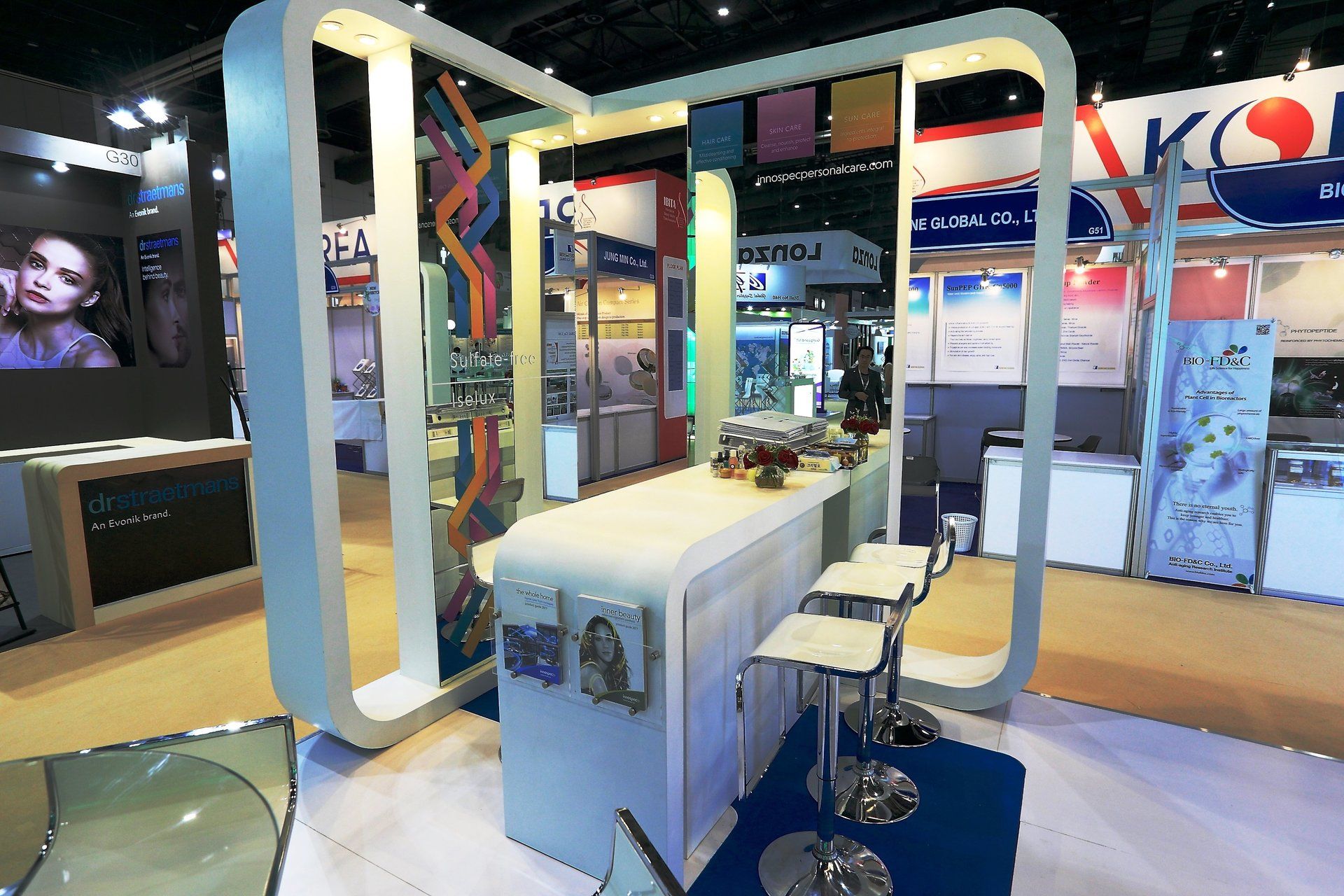 Innospec @ in-cosmetics Asia 2017. Booth designed and built by Essential Global Fairs.