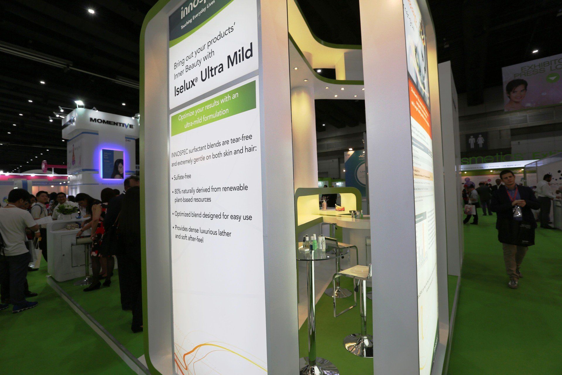 Innospec @ in-cosmetics Asia 2015. Booth designed and built by Essential Global Fairs.