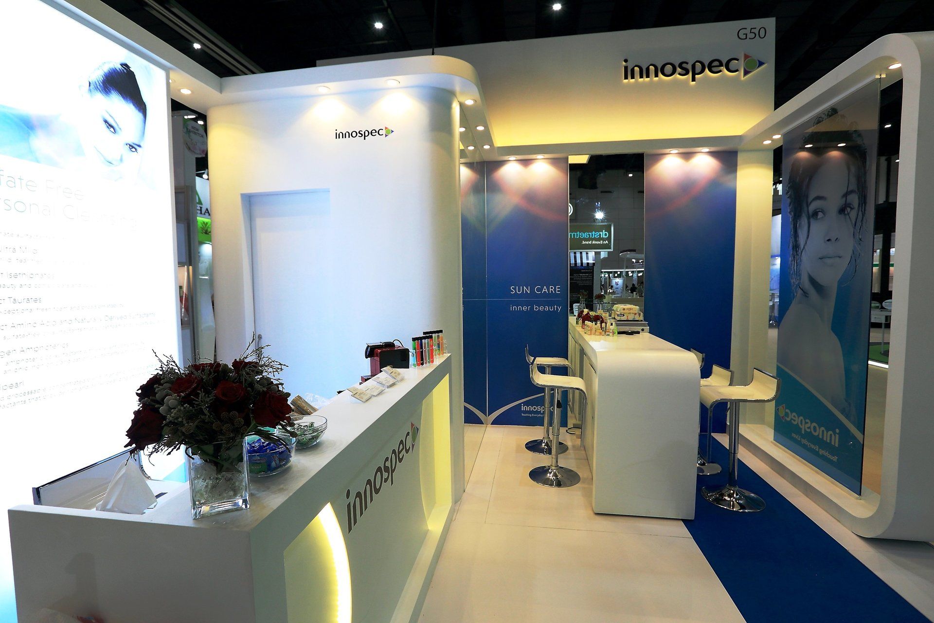Innospec @ in-cosmetics Asia 2017. Booth designed and built by Essential Global Fairs.