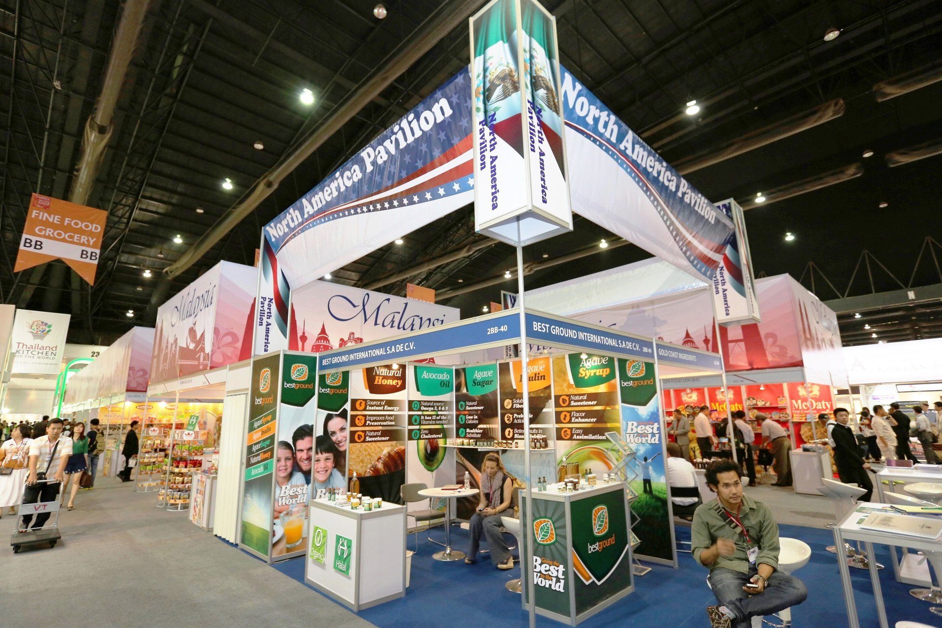 North America Pavilion @ Thaifex 2014. Booth designed and built by Essential Global Fairs.