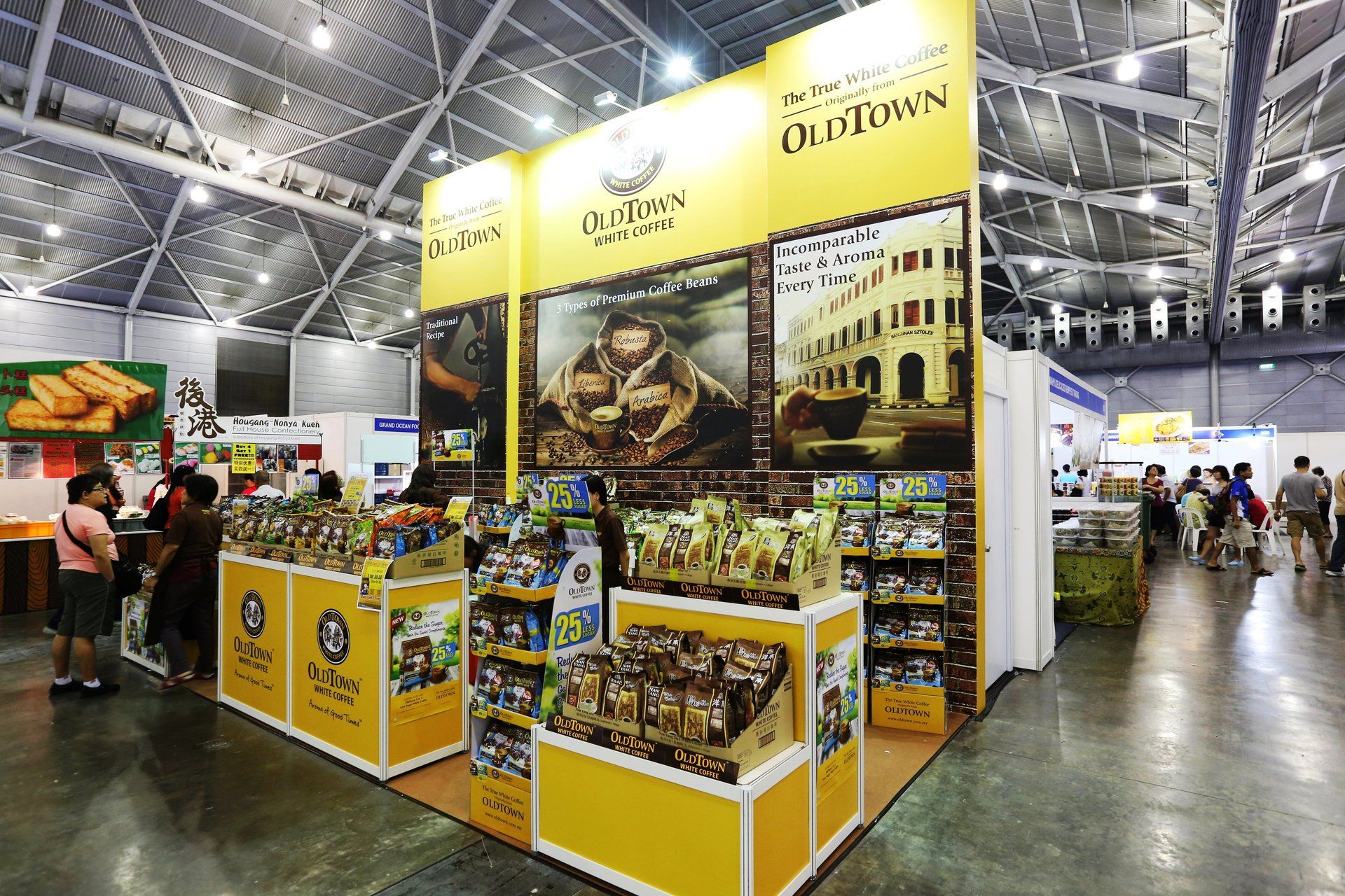Oldtown Coffee @ F&B Fair 2014. Booth designed and built by Essential Global Fairs.