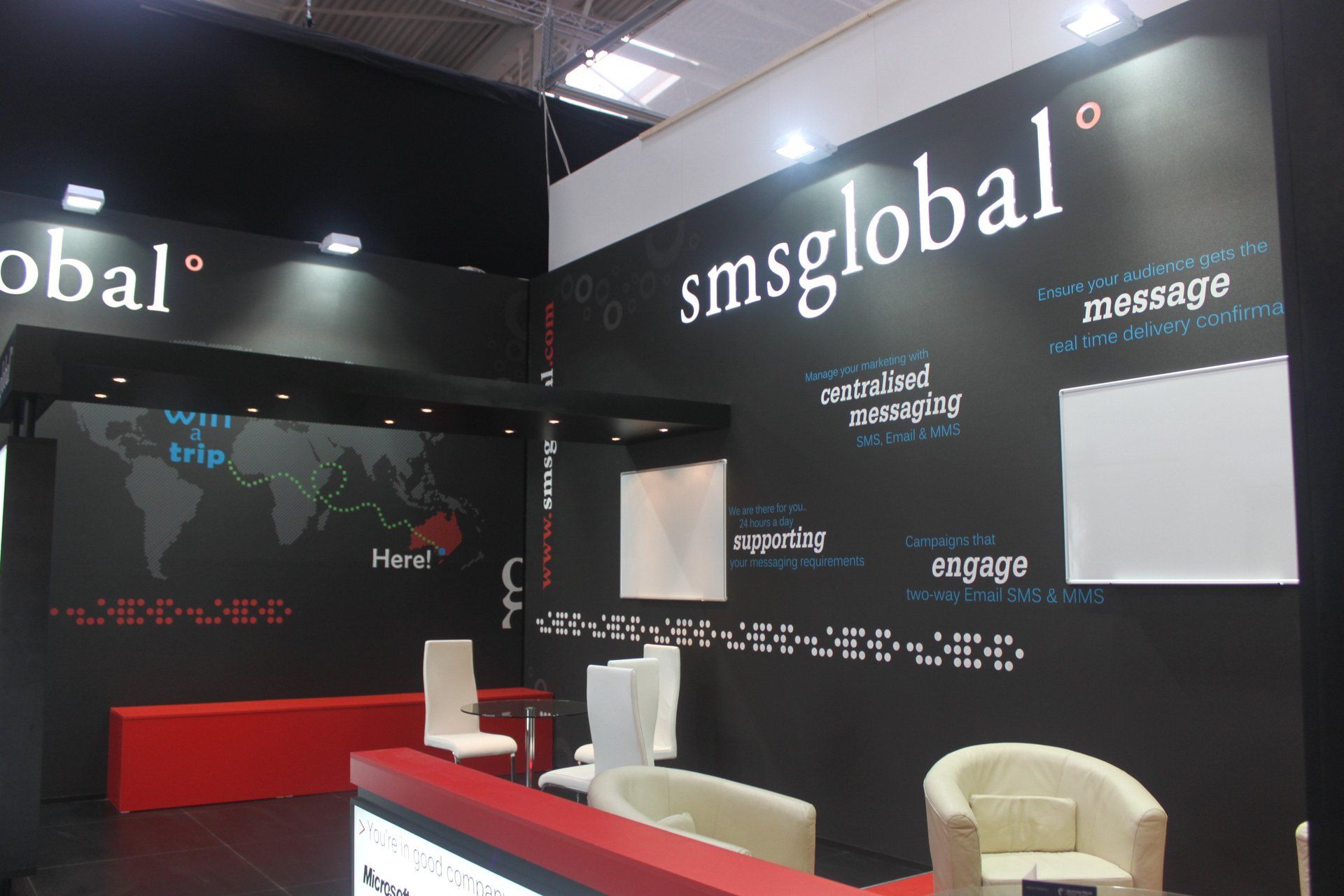 smsglobal @ CeBIT 2012. Booth designed and built by Essential Global Fairs.