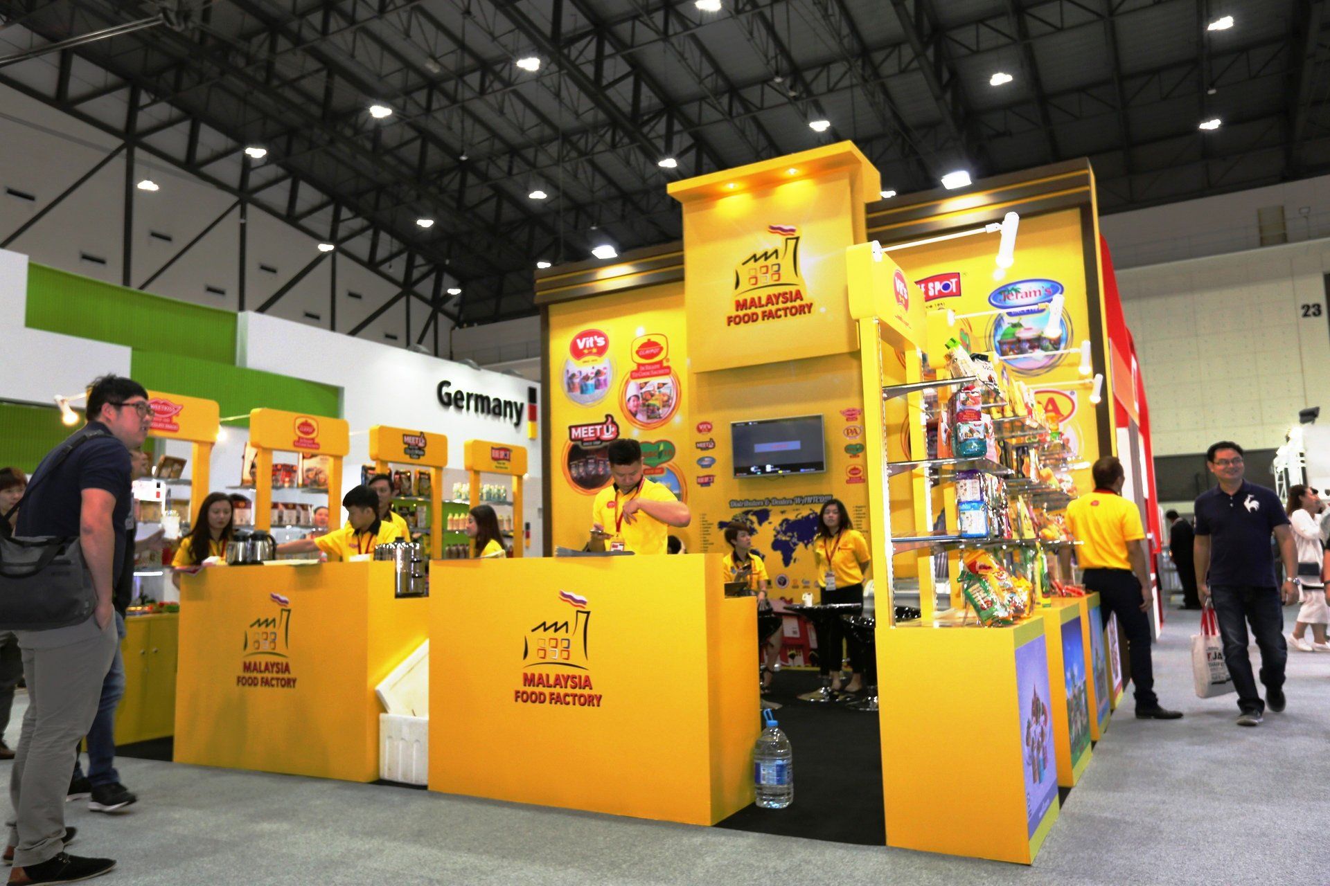 Malaysia Food Factory @ Thaifex 2017. Booth designed and built by Essential Global Fairs.