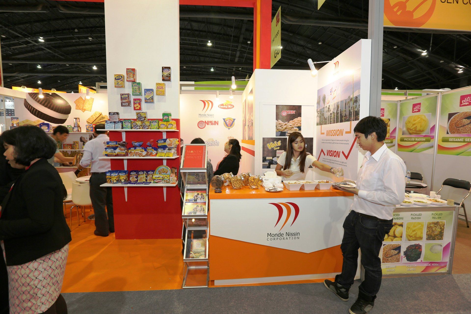 Monde Nissin @ Thaifex 2015. Booth designed and built by Essential Global Fairs.