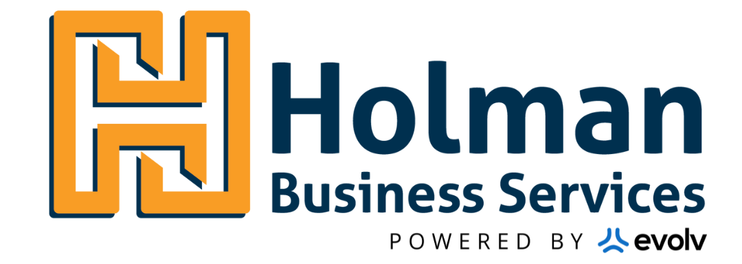 Holman Business Services logo with orange 