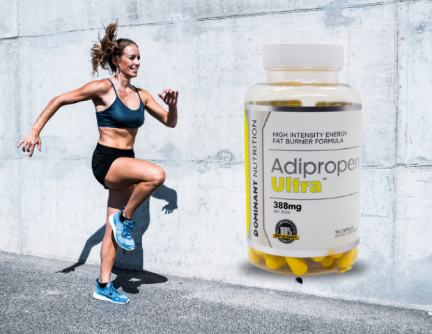 Adidproen Ultra Product next to a woman jogging