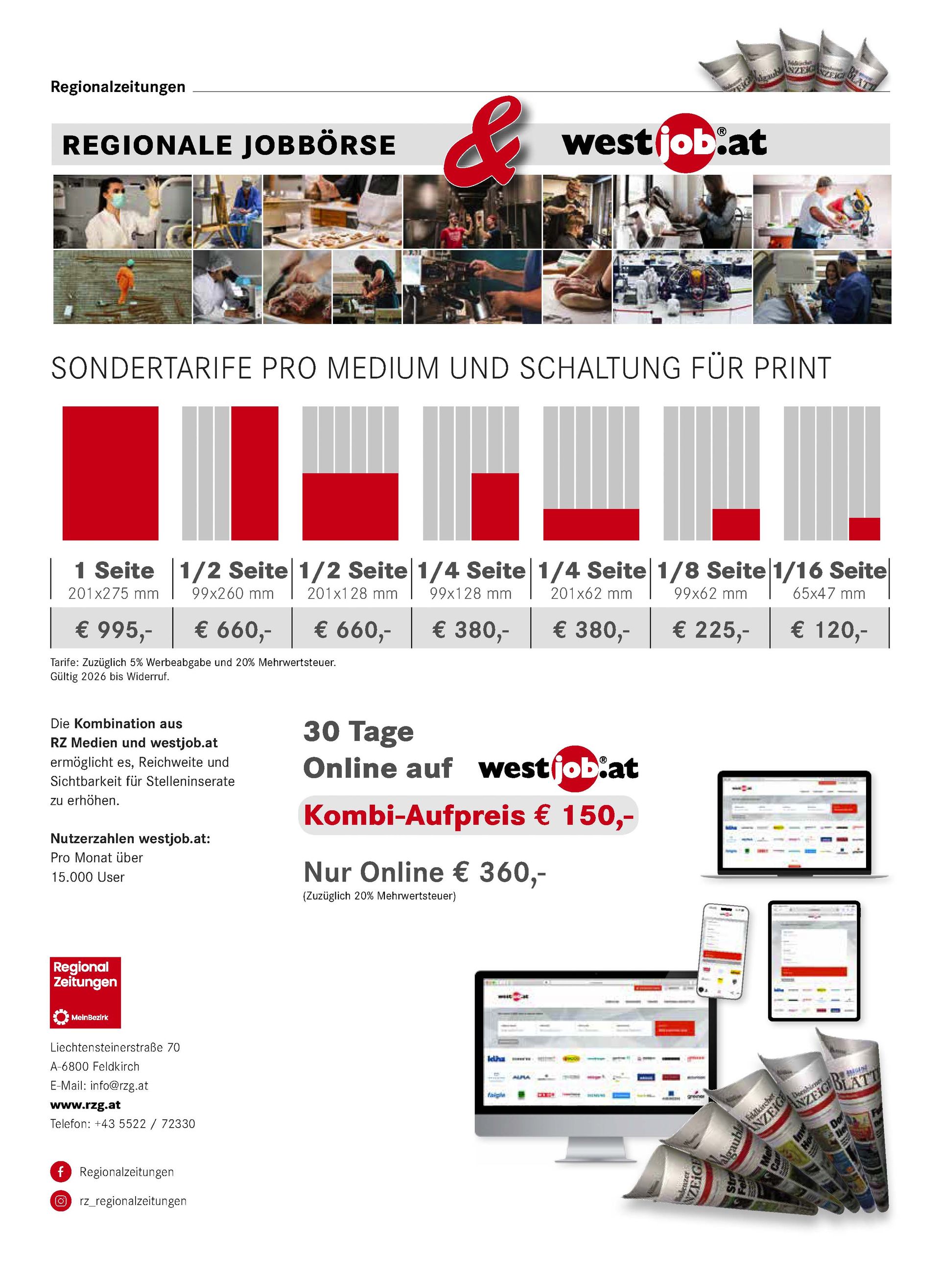 Ein Hintergrund mit einer Karte und den Worten Regionale Jobbörse WestJob.at