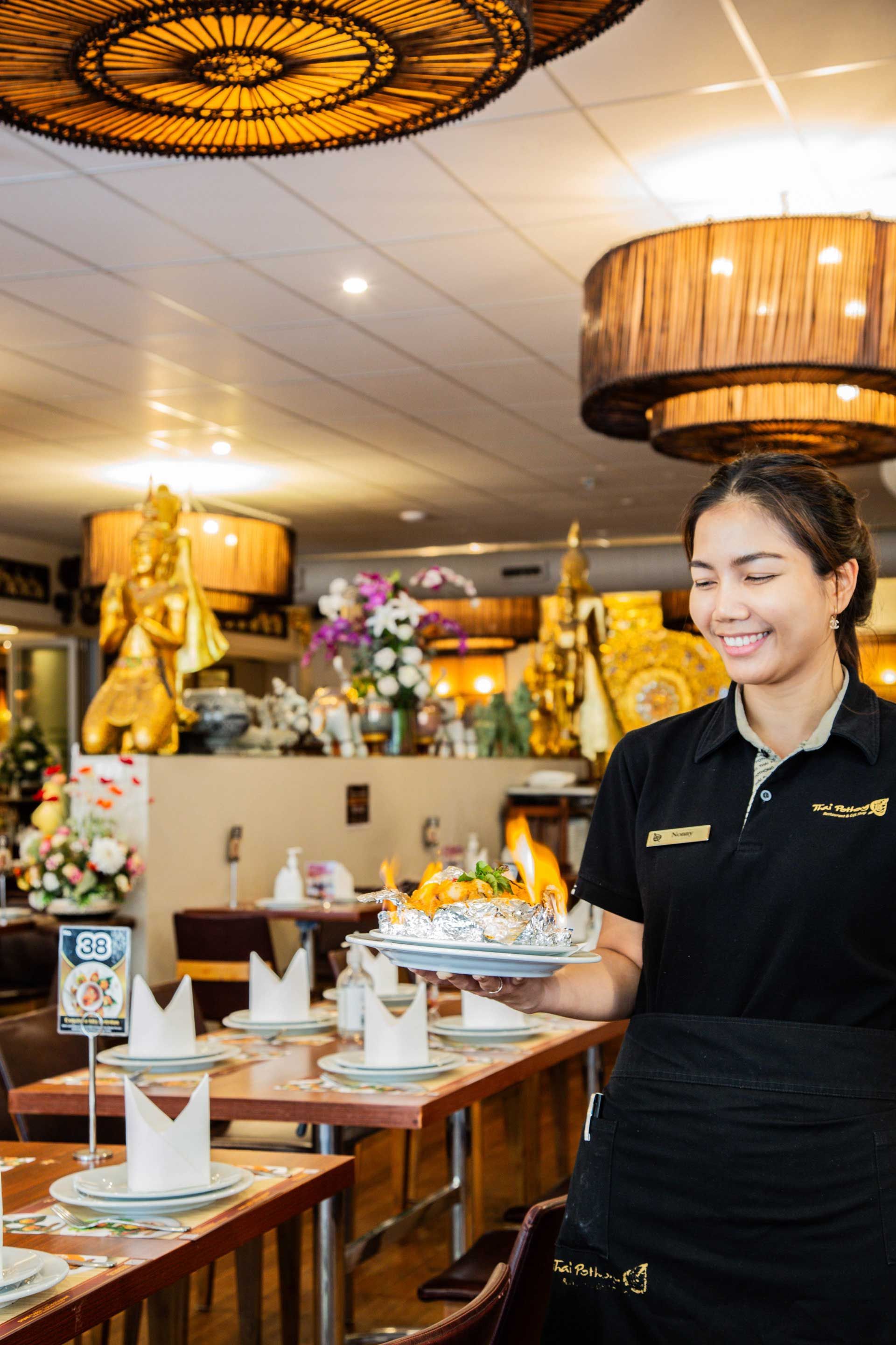 Attentive and friendly services at Thai Pothong restaurant Newtown