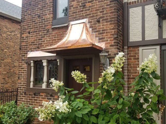 After: Custom Copper Awning